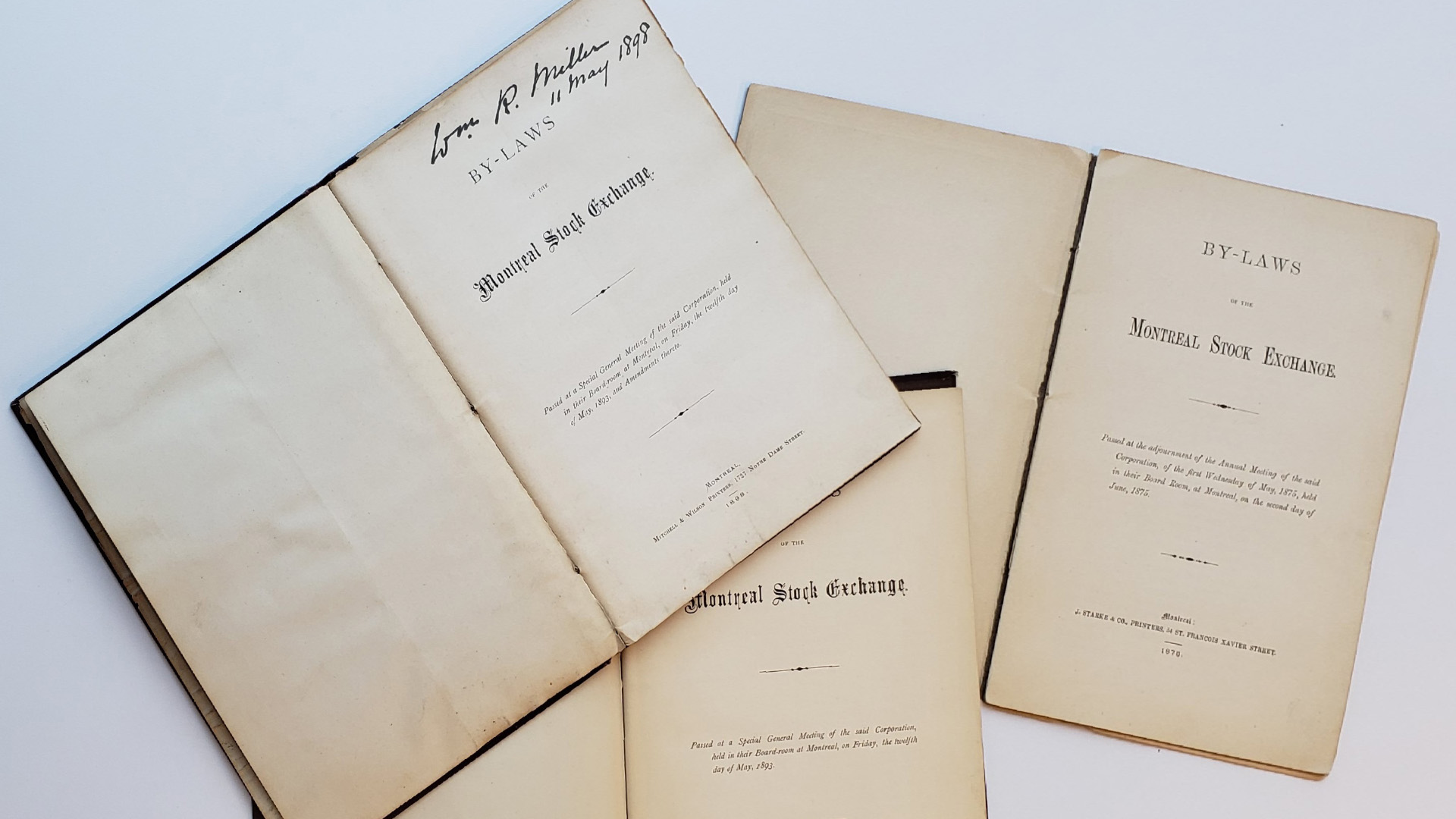 Montreal Stock Exchange By-Laws in early days