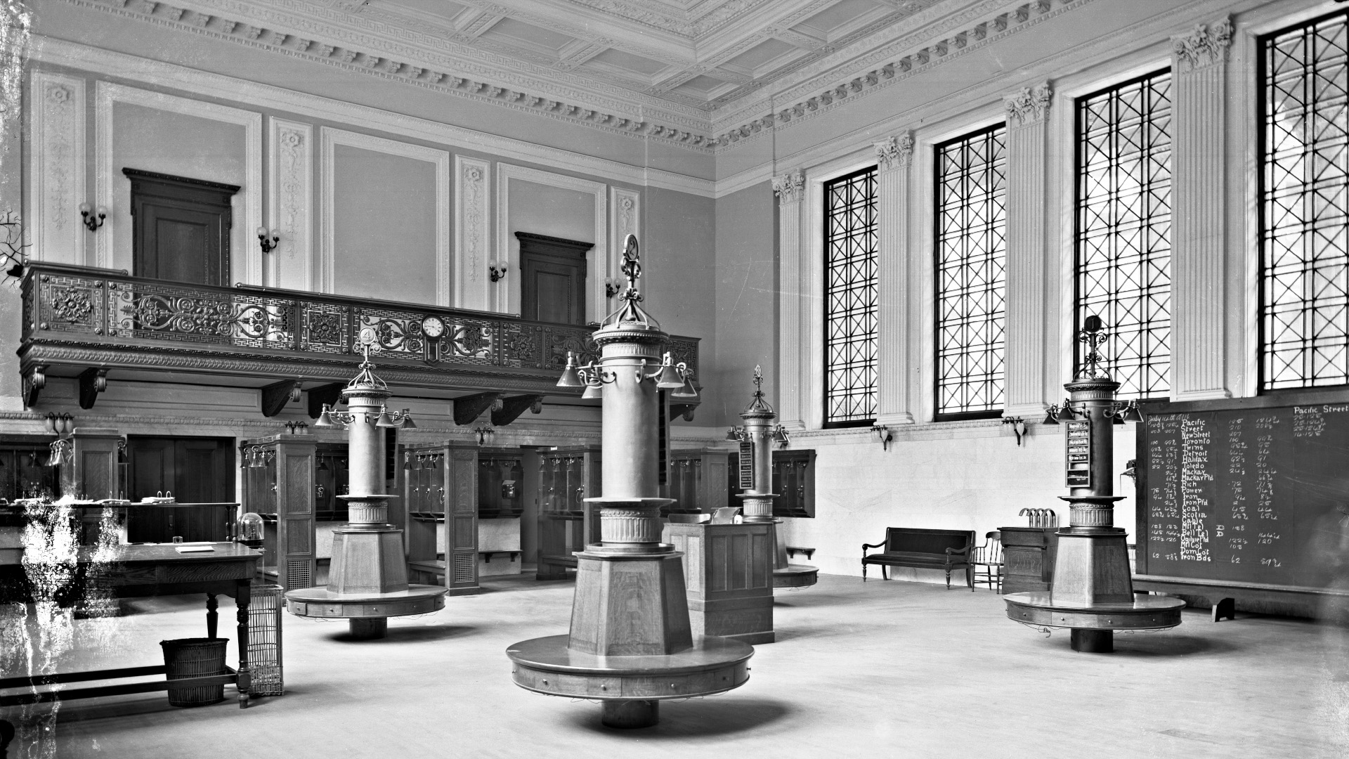 The trading floor of the old Montreal Stock Exchange building.
