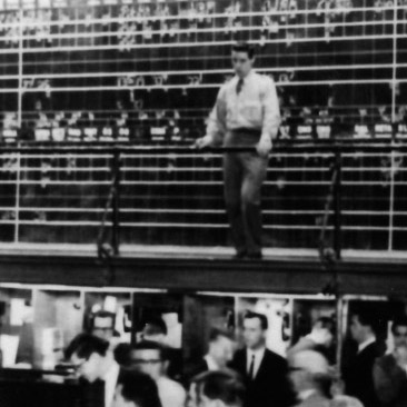 Traders on the Canadian Stock Exchange trading floor.